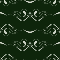 seamless botanical pattern of painted oriental motifs