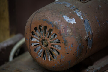 Old electric motor close-up.