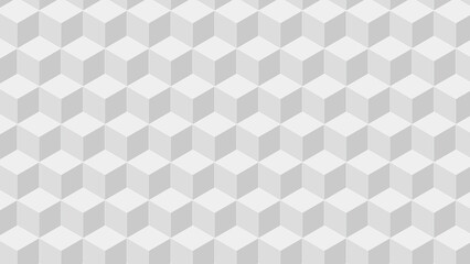 たくさんの立方体が続くパターン　白　16：9　角砂糖のイラスト