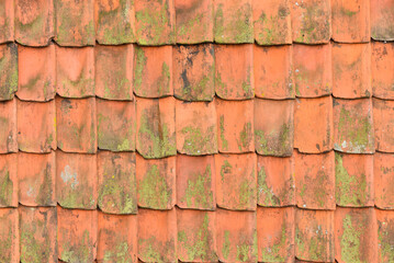 Koog aan de Zaan, Netherlands. July 2022. Background of red roof tiles.
