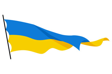 Ukrainian flag. Ukraine flag on white background. National flags waving symbols. Banner design elements