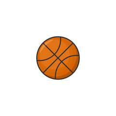 Cartoon basketball vector icon on white background