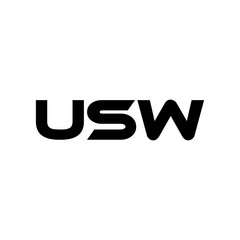 USW letter logo design with white background in illustrator, vector logo modern alphabet font overlap style. calligraphy designs for logo, Poster, Invitation, etc.