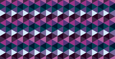 Triangle Purple pattern. Seamless vector. Abstract Background. Green Violet Pink triangles. Color Illustration. Hexagon. Seamless Geometric pattern. Mosaic texture. Geometric graphic pattern Polygonal