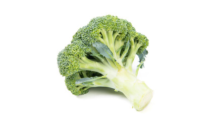 fresh and ripe green broccoli isolated on white. healthy vegetable