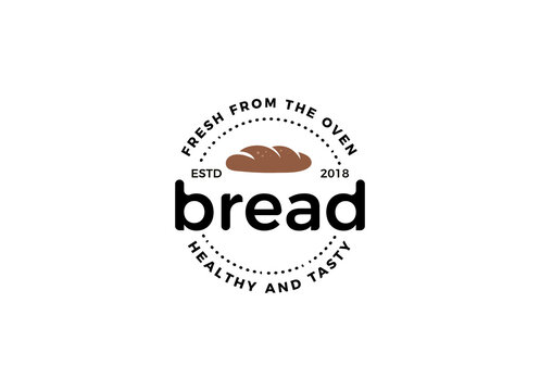 Fresh bread and bakery logo design concept. Croissant bakery logo