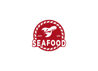 Seafood restaurant logo design template. Seafood restaurant label. 
