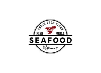 Seafood restaurant logo design template. Seafood restaurant label. 