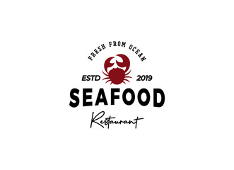 Seafood restaurant logo design template. Seafood restaurant label. 