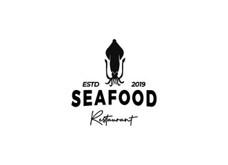 Seafood restaurant logo design template. Seafood restaurant label. 