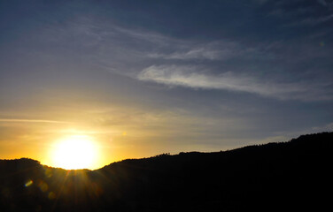 sunrise over the mountains
