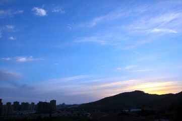 sunset over the city