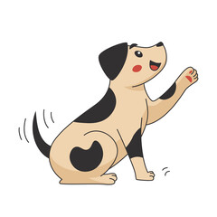 playful puppy icon. Cartoon playful dog vector