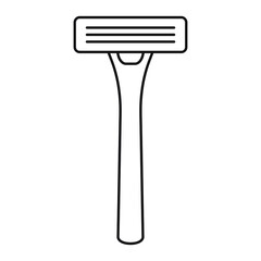 Shaving razor icon. Razor flat line icon. Expanded stroke.