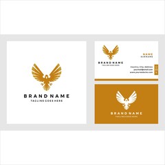 Premium eagle logo template with business card design