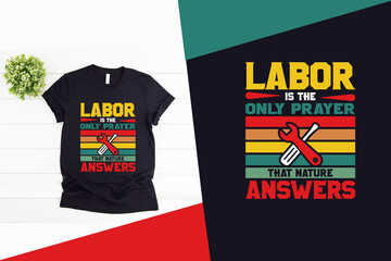 Labor day sort quote t-shirt template  design vector for labor day and POD business