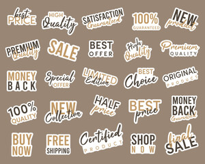 Set of vintage premium sign, stickers and elements.