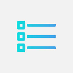 Square list icon in gradient style about text editor, use for website mobile app presentation