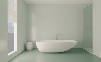 Fototapeta na wymiar . Bathroom interior bathtub. 3D rendering.