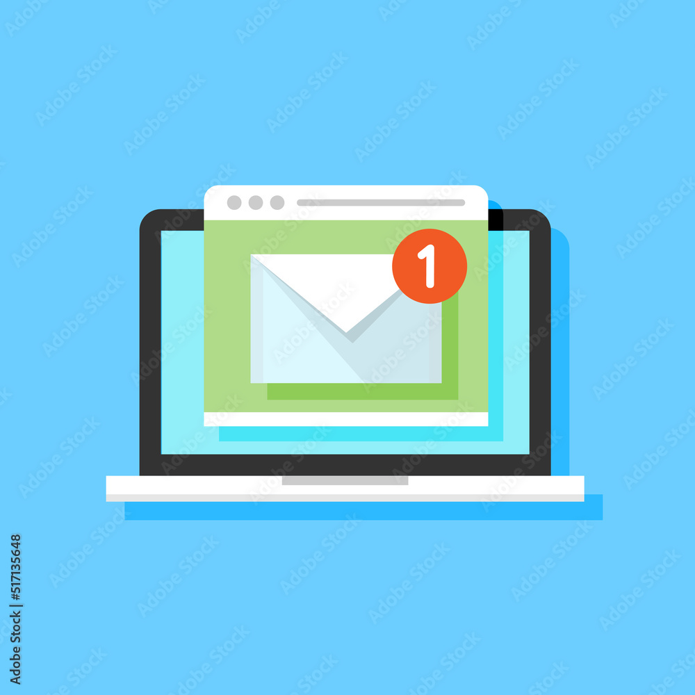 Poster email sending icon in flat style. envelope receive vector illustration on isolated background. mailb