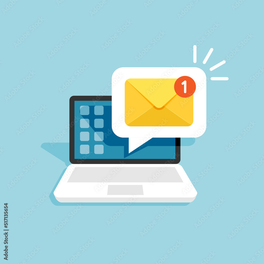 Poster email sending icon in flat style. envelope receive vector illustration on isolated background. mailb