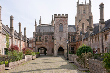 Fototapeta na wymiar Vicar's Close, City of Wells, Somerset, England