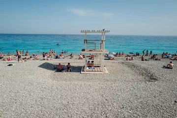 Cercles muraux Nice Nice, France-June 2022: lifeguard spot on the beach