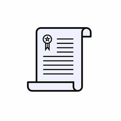 Treaty Icon. Certificate,  Agreement  Symbol - Vector.