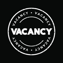 Vacancy text stamp, concept background