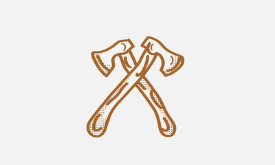 Double Axe Hand Drawn Vector Design