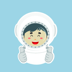 Happy Astrounaut Character Sticker