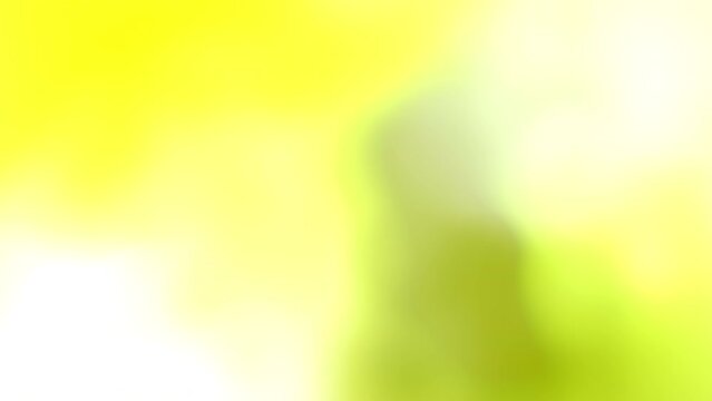 Blurred gradient gradation abstract background  smooth liquid transition of bright acid yellow green and white colors. 4k moving animation concept and copy space