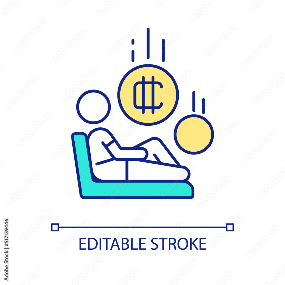Poster earning free cryptocurrency rgb color icon. easy way to get digital coins. trader profit. isolated v