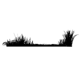 grass silhouette landscape banners of wavy meadows with grass