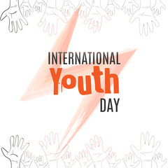 international youth day social media post template. International Youth Day Banner With power symbol