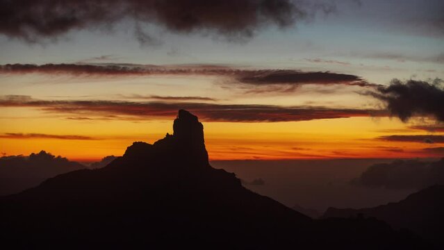 roque nublo in gran canaria sunset timelapse