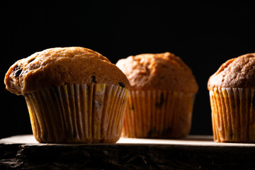 Coffee muffins dessert, food background, bakery themes