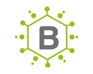 B Letter logo Design Vector with dots. © MdAtiqul