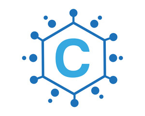 C Letter logo Design Vector with dots. © MdAtiqul