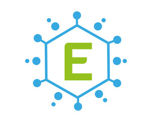 E Letter logo Design Vector with dots. © MdAtiqul