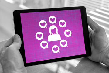 Followers concept on a tablet