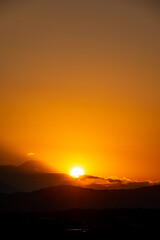 富士山と夕焼け