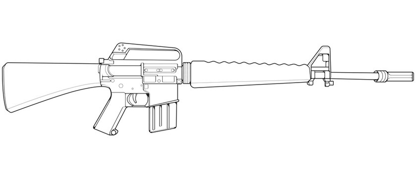 black and white rifle outline clip art preview