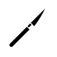 Scalpel icon, full black. Suitable for website, content design, poster, banner, or video editing needs