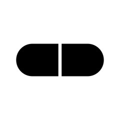 Pill icon, full black. Suitable for website, content design, poster, banner, or video editing needs