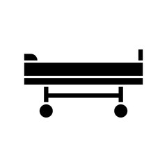 Hospital bed icon, full black. Suitable for website, content design, poster, banner, or video editing needs