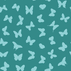 Butterfly collection vector silhouette seamless pattern