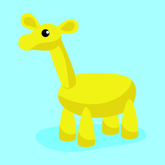 Toy yellow giraffe, illustration, vector