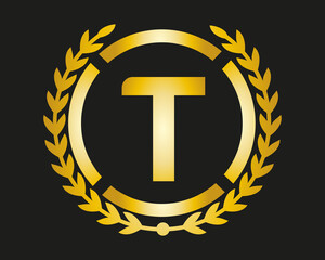 T Luxury Logo template in vector for Restaurant, Royalty, Boutique, Cafe, Hotel, Heraldic, Jewelry, Fashion and other vector illustration