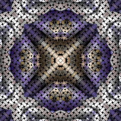3d effect - abstract kaleidoscopic braided geometric pattern 